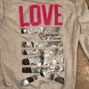 Victoria’s Secret PINK Sequin Front Zip Hoodie S
